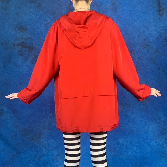 Vintage 1980s Red water proof windbreaker coat - Picture 6 of 7